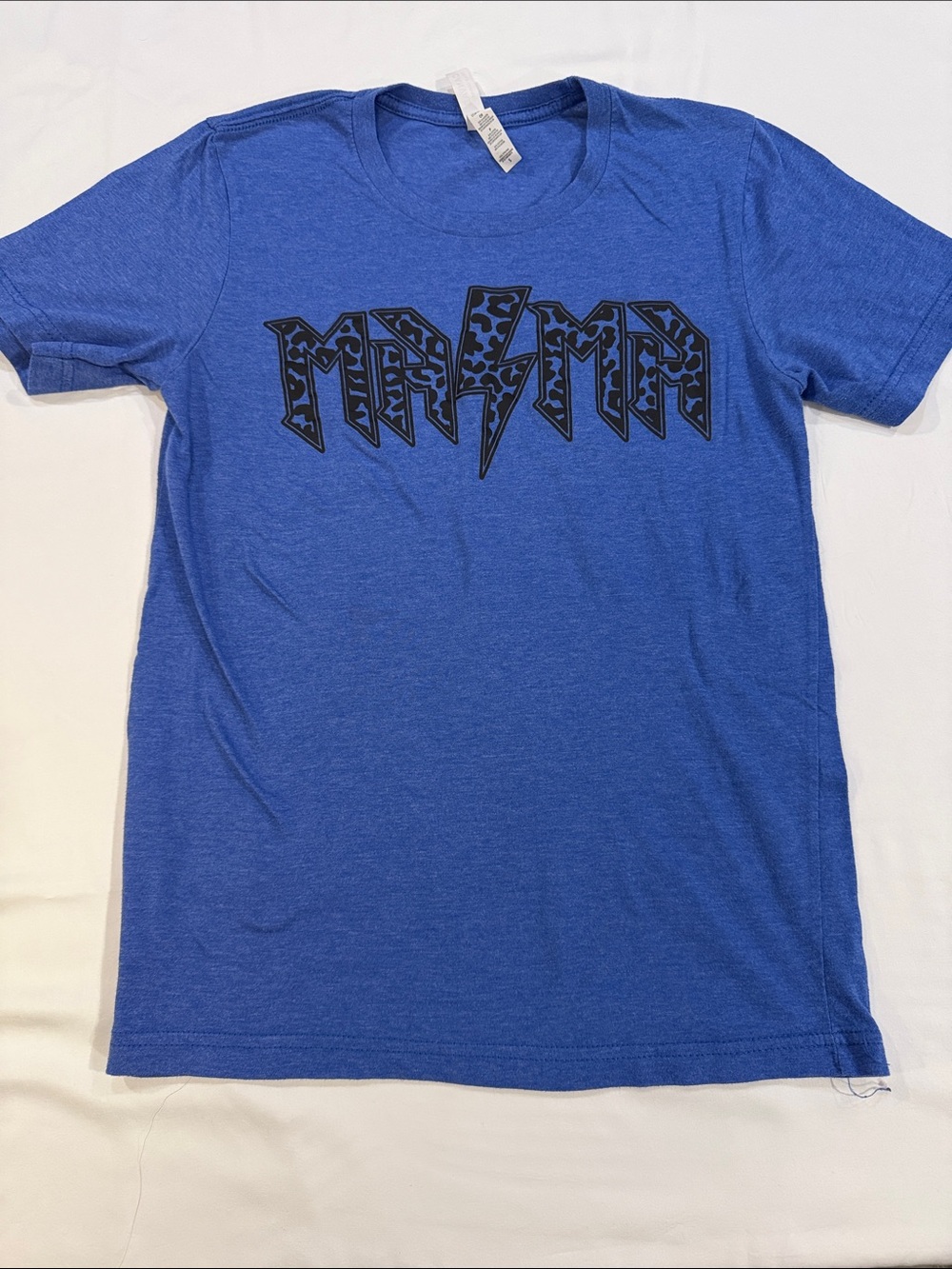 Mama Bella Canvas Royal Blue Short Sleeve Tee with Black Graphic